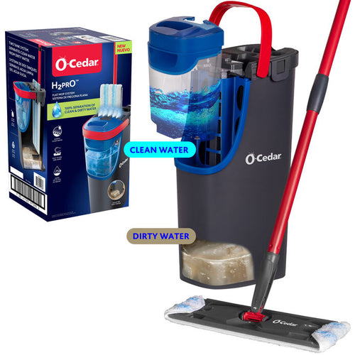 O-Cedar H2prO flat mop system dual-tank bucket