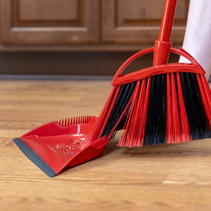 O-Cedar PowerCorner One Sweep Broom with Step-On Dust Pan