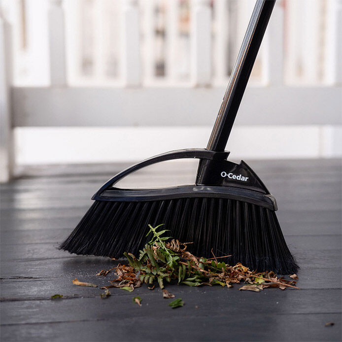 O-Cedar Strong Sweep Broom with Step-On Dust Pan