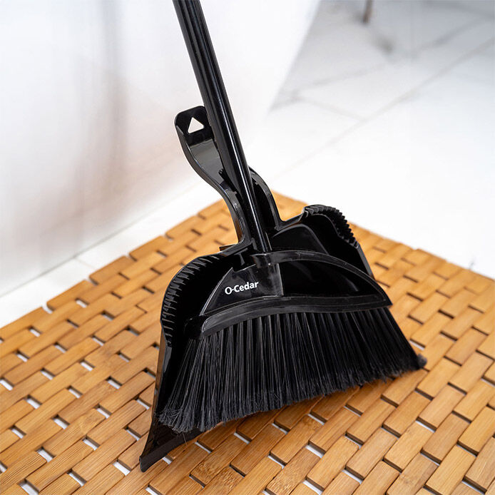 O-Cedar Strong Sweep Broom with Step-On Dust Pan