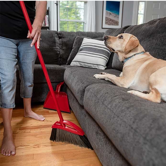 O-Cedar PowerCorner Pet Pro Broom & Step-On Dust Pan