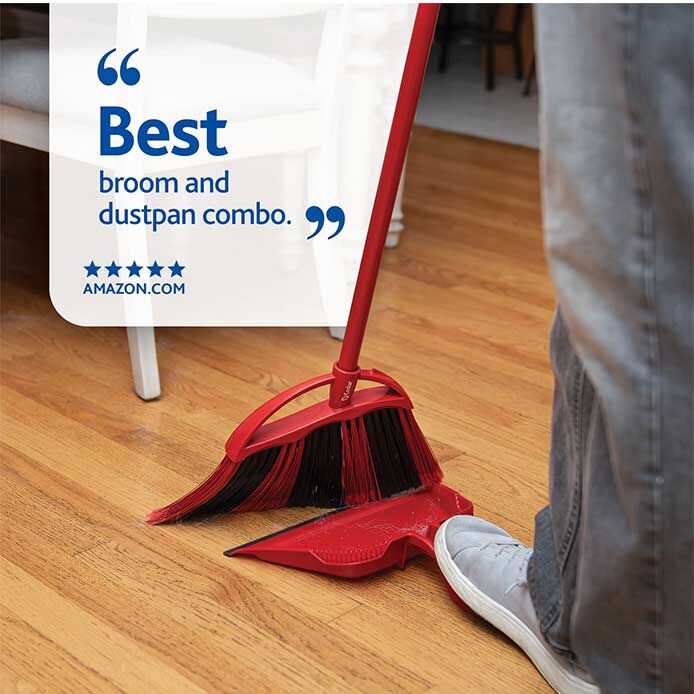 O-Cedar PowerCorner One Sweep Broom with Step-On Dust Pan
