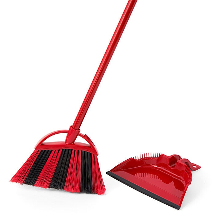 O-Cedar PowerCorner One Sweep Broom with Step-On Dust Pan