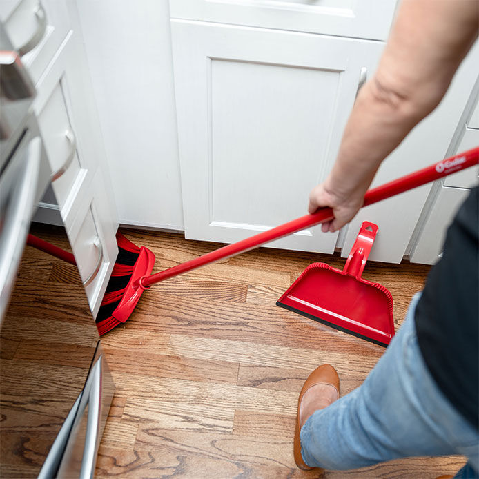 O-Cedar PowerCorner One Sweep Large Broom with Step-On Dust Pan