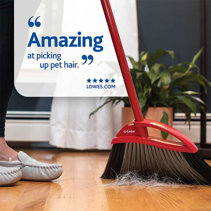 O-Cedar PowerCorner Pet Pro Broom & Step-On Dust Pan
