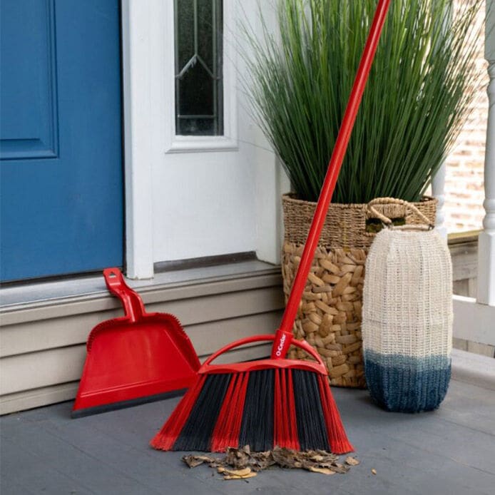 O-Cedar PowerCorner One Sweep Broom with Step-On Dust Pan