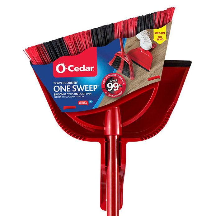 PowerCorner® One Sweep Broom with Step-On Dust Pan