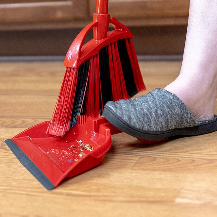 O-Cedar PowerCorner One Sweep Broom with Step-On Dust Pan